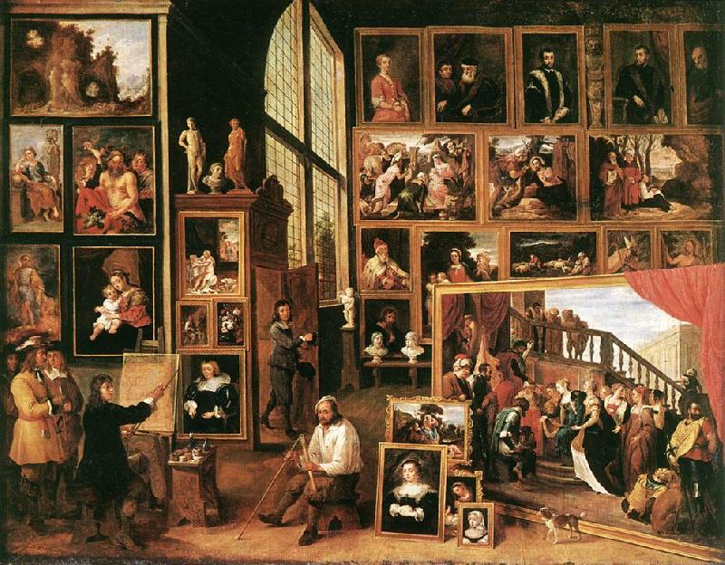 TENIERS, David the Younger The Gallery of Archduke Leopold in Brussels at China oil painting art